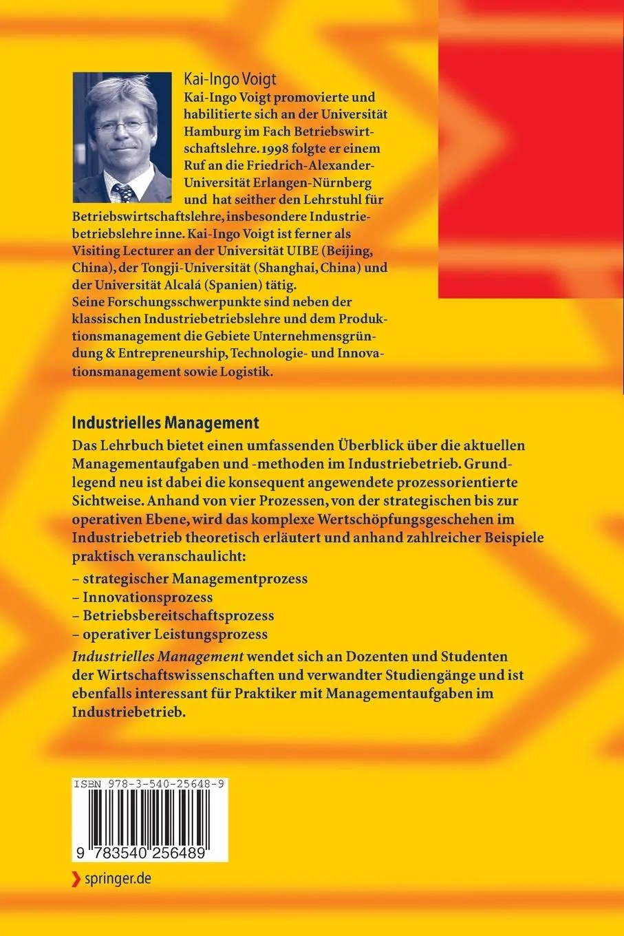 Rückseite: 9783540256489 | Industrielles Management | Kai-Ingo Voigt | Taschenbuch | xxxvii