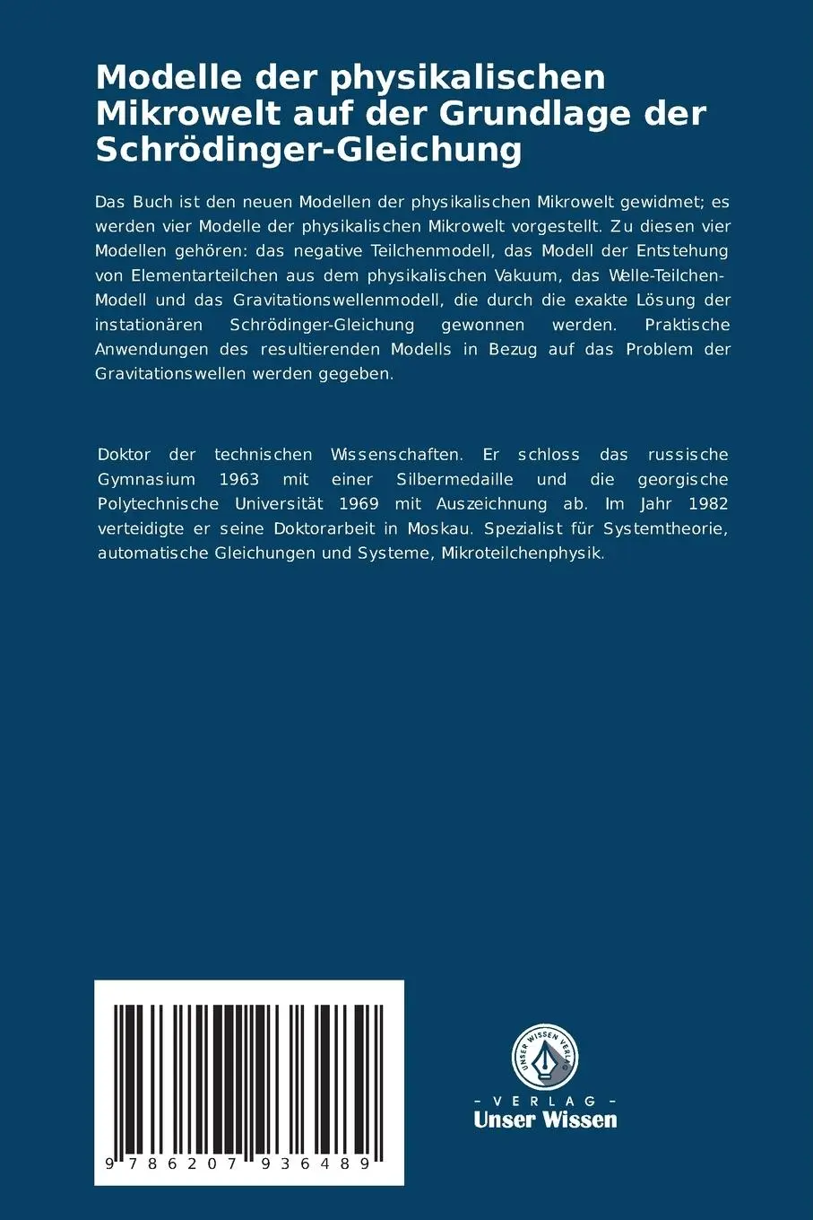 Rückseite: 9786207936489 | Modelle der physikalischen Mikrowelt auf der Grundlage der...