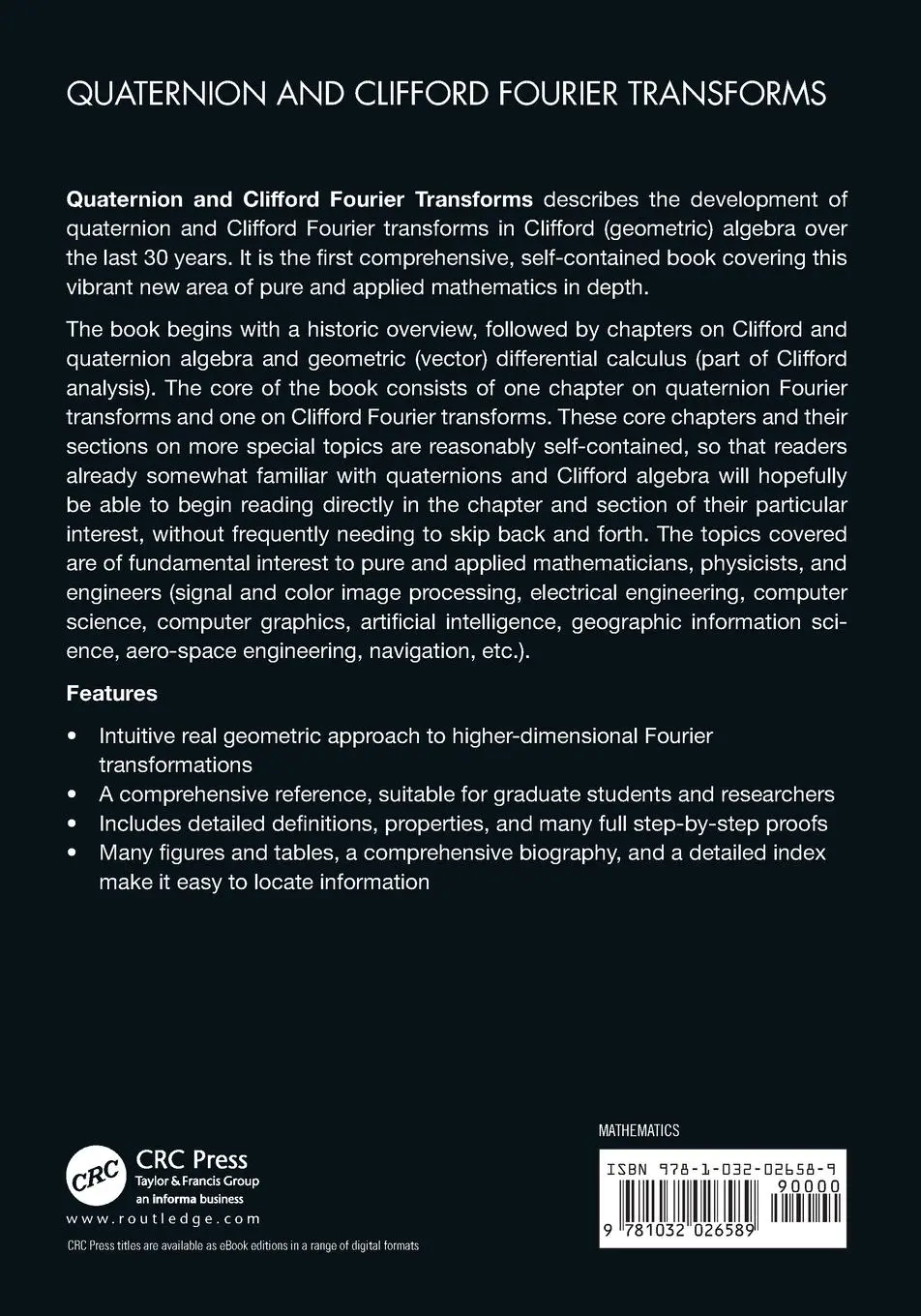 Rückseite: 9781032026589 | Quaternion and Clifford Fourier Transforms | Eckhard Hitzer | Buch