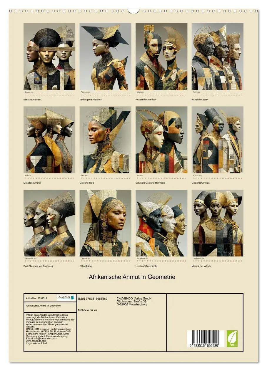 Bild: 9783516656589 | Afrikanische Anmut in Geometrie (hochwertiger Premium Wandkalender...