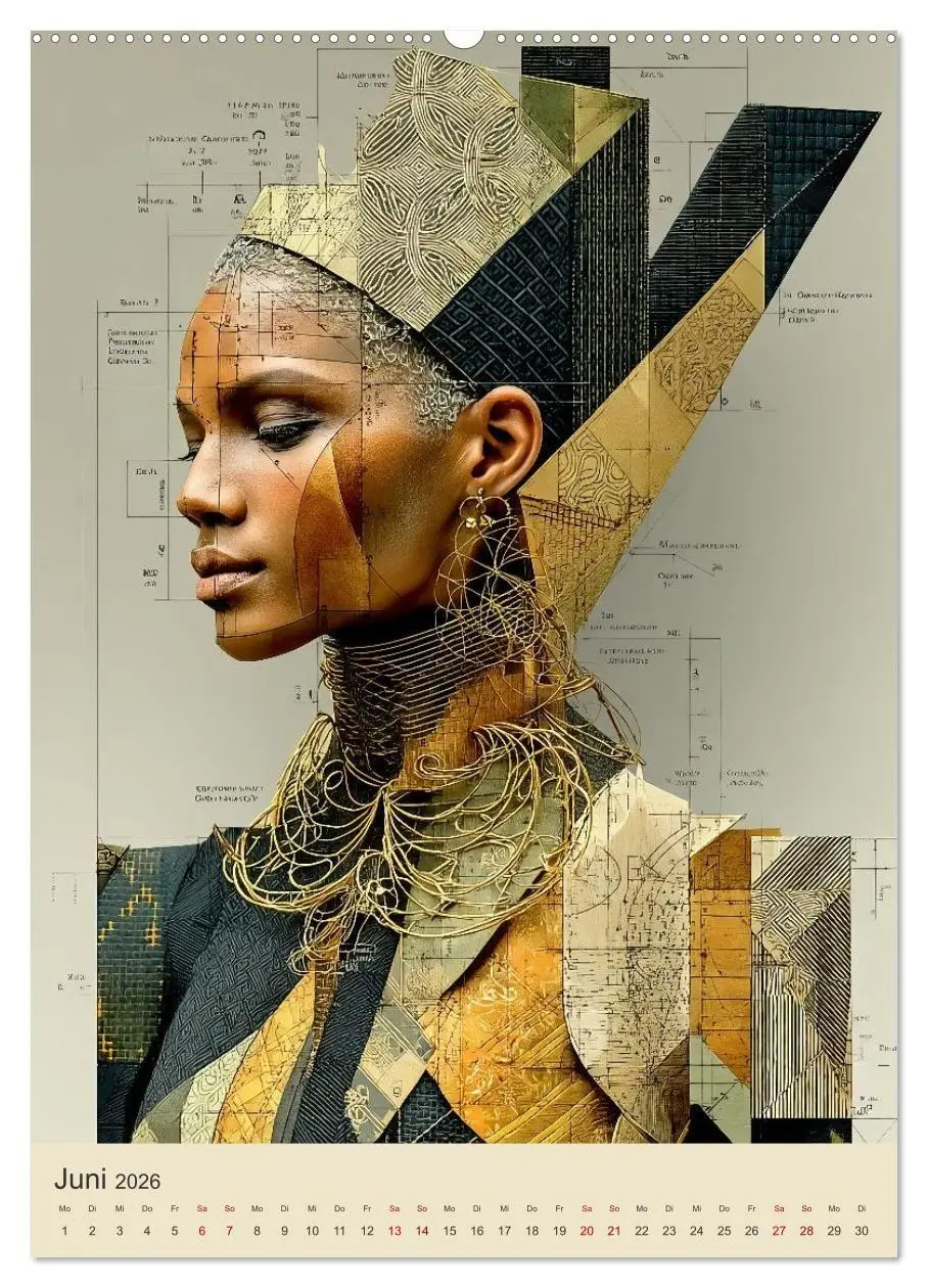 Bild: 9783516656589 | Afrikanische Anmut in Geometrie (hochwertiger Premium Wandkalender...