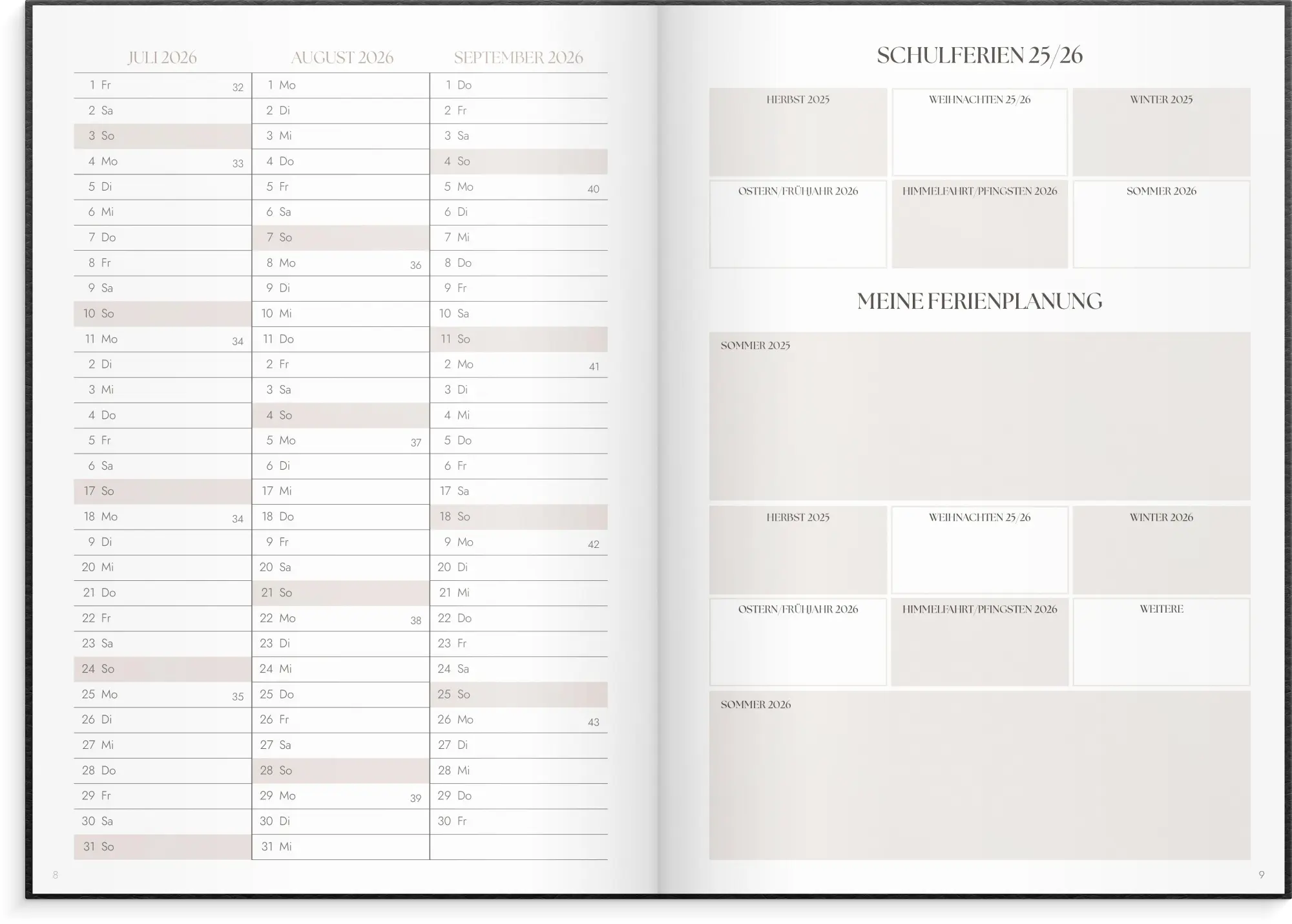 Bild: 7340188006689 | Burde Lehrerplaner Schwarz 2025/2026 | Taschenbuch | 176 S. | Deutsch