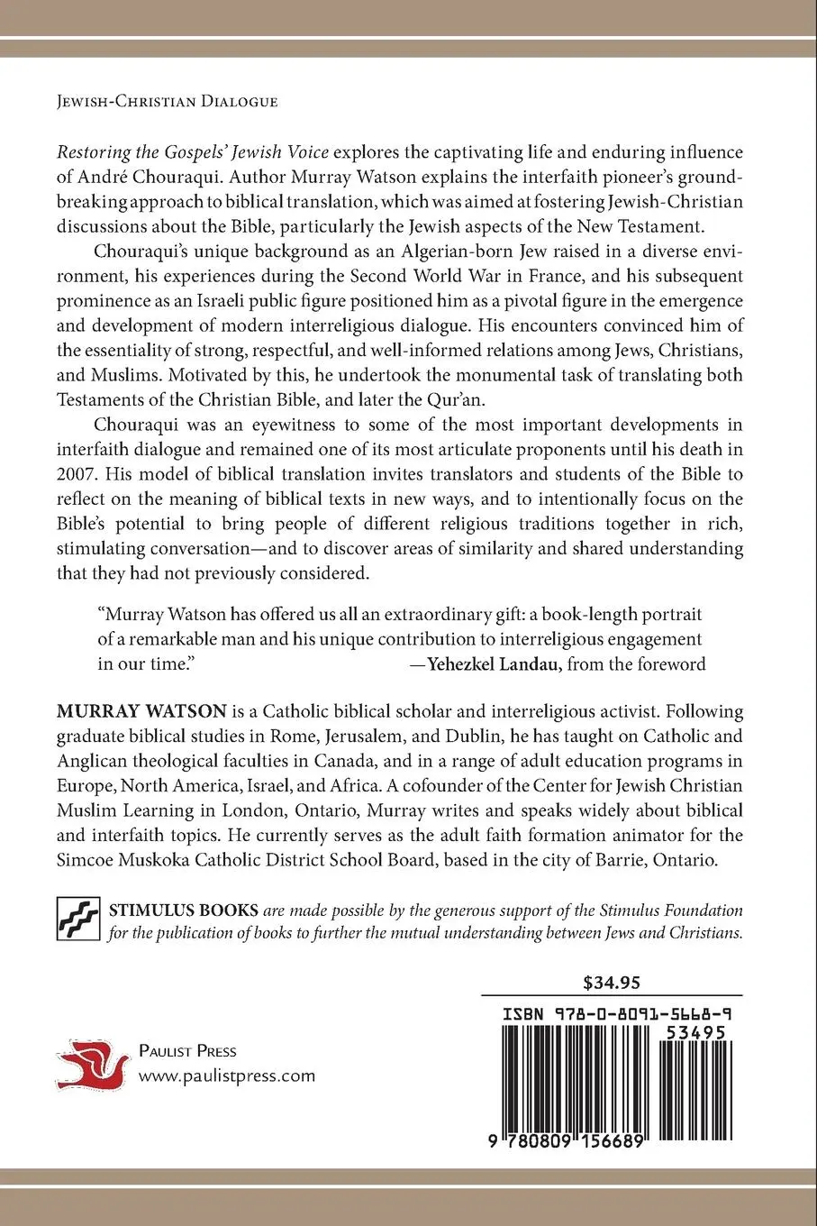 Rückseite: 9780809156689 | Restoring the Gospels' Jewish Voice | Murray Watson | Taschenbuch