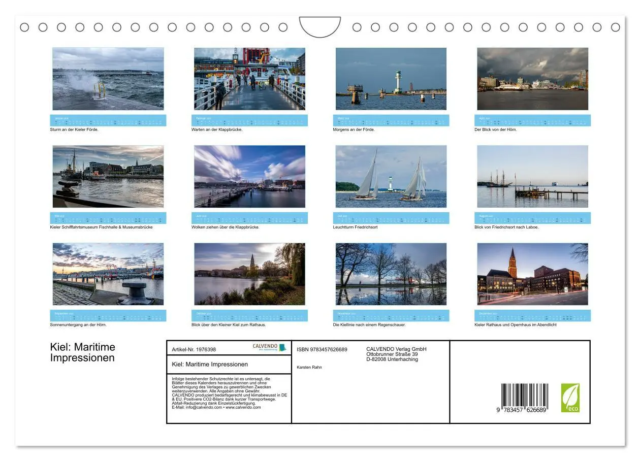 Bild: 9783457626689 | Kiel: Maritime Impressionen (Wandkalender 2026 DIN A4 quer),...