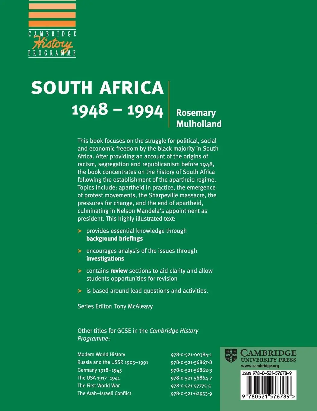 Rückseite: 9780521576789 | South Africa 1948-1994 | Rosemary Mulholland | Taschenbuch | Englisch