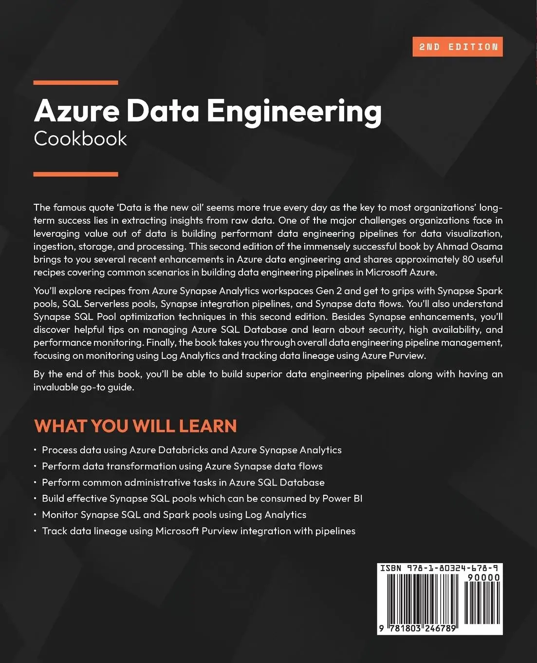 Rückseite: 9781803246789 | Azure Data Engineering Cookbook - Second Edition | Venkatesan (u. a.)