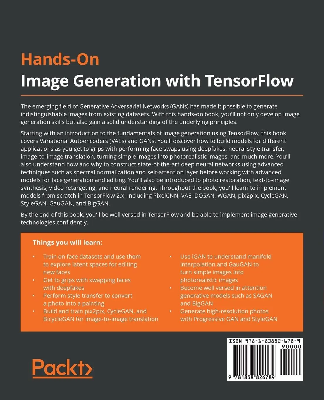 Rückseite: 9781838826789 | Hands-On Image Generation with TensorFlow | Soon Yau Cheong | Buch