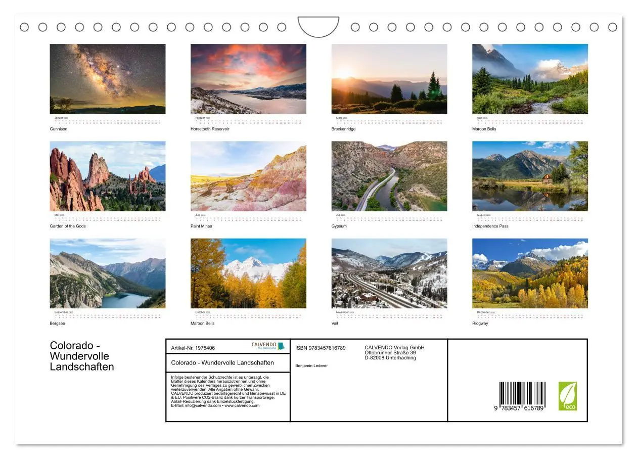 Bild: 9783457616789 | Colorado - Wundervolle Landschaften (Wandkalender 2026 DIN A4...