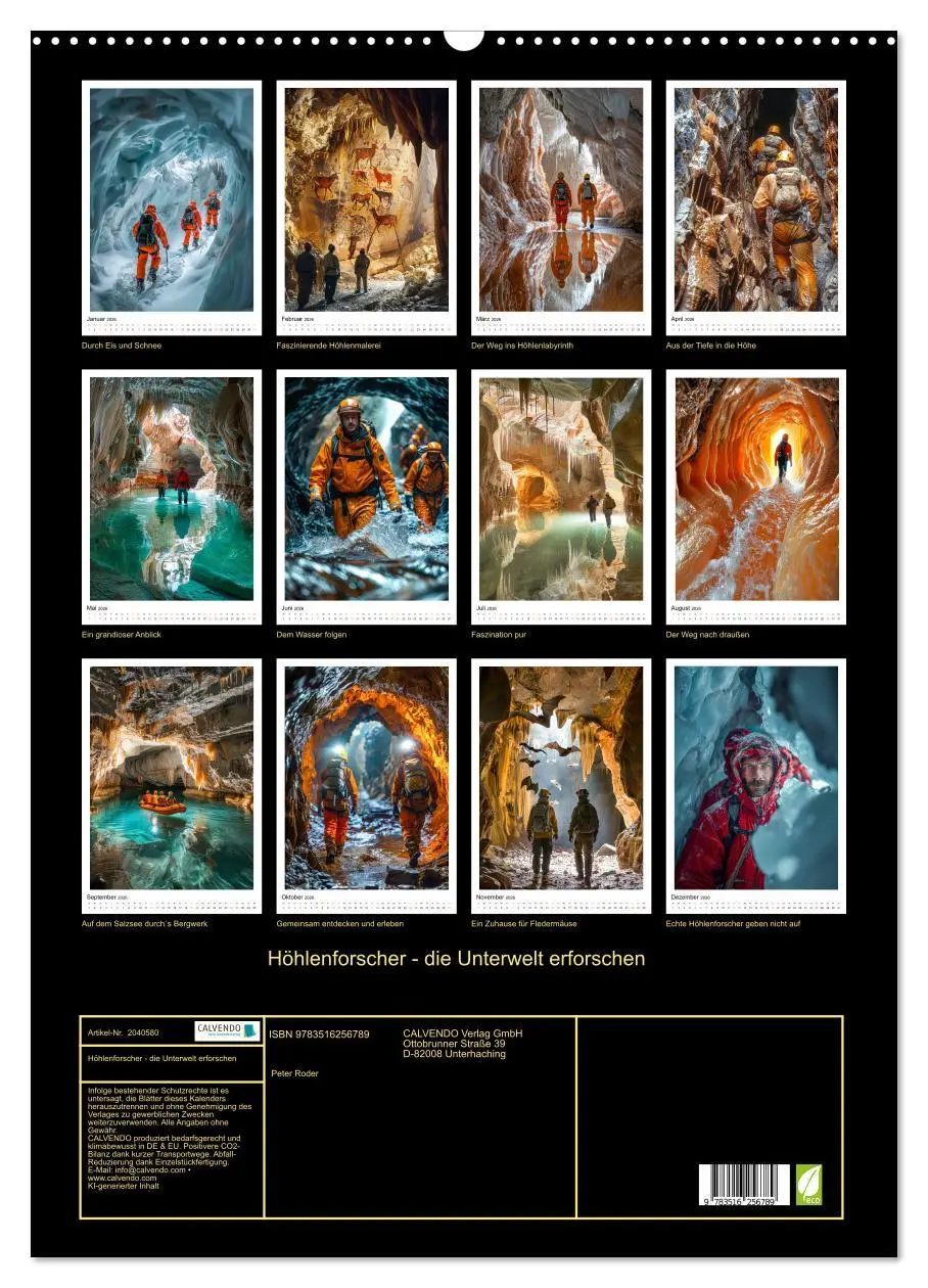 Bild: 9783516256789 | Höhlenforscher - die Unterwelt erforschen (Wandkalender 2026 DIN A2...