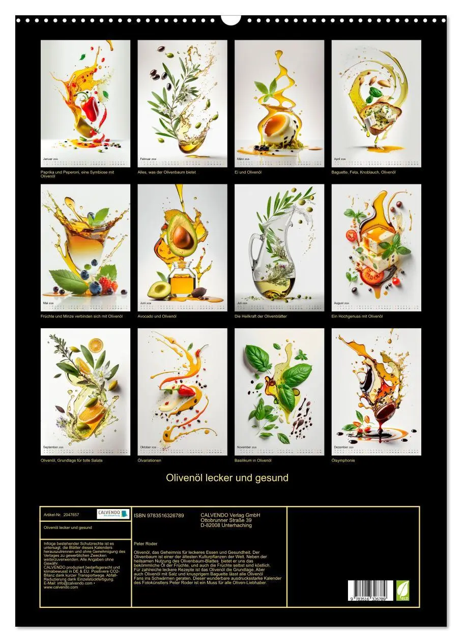 Bild: 9783516326789 | Olivenöl lecker und gesund (Wandkalender 2026 DIN A2 hoch),...