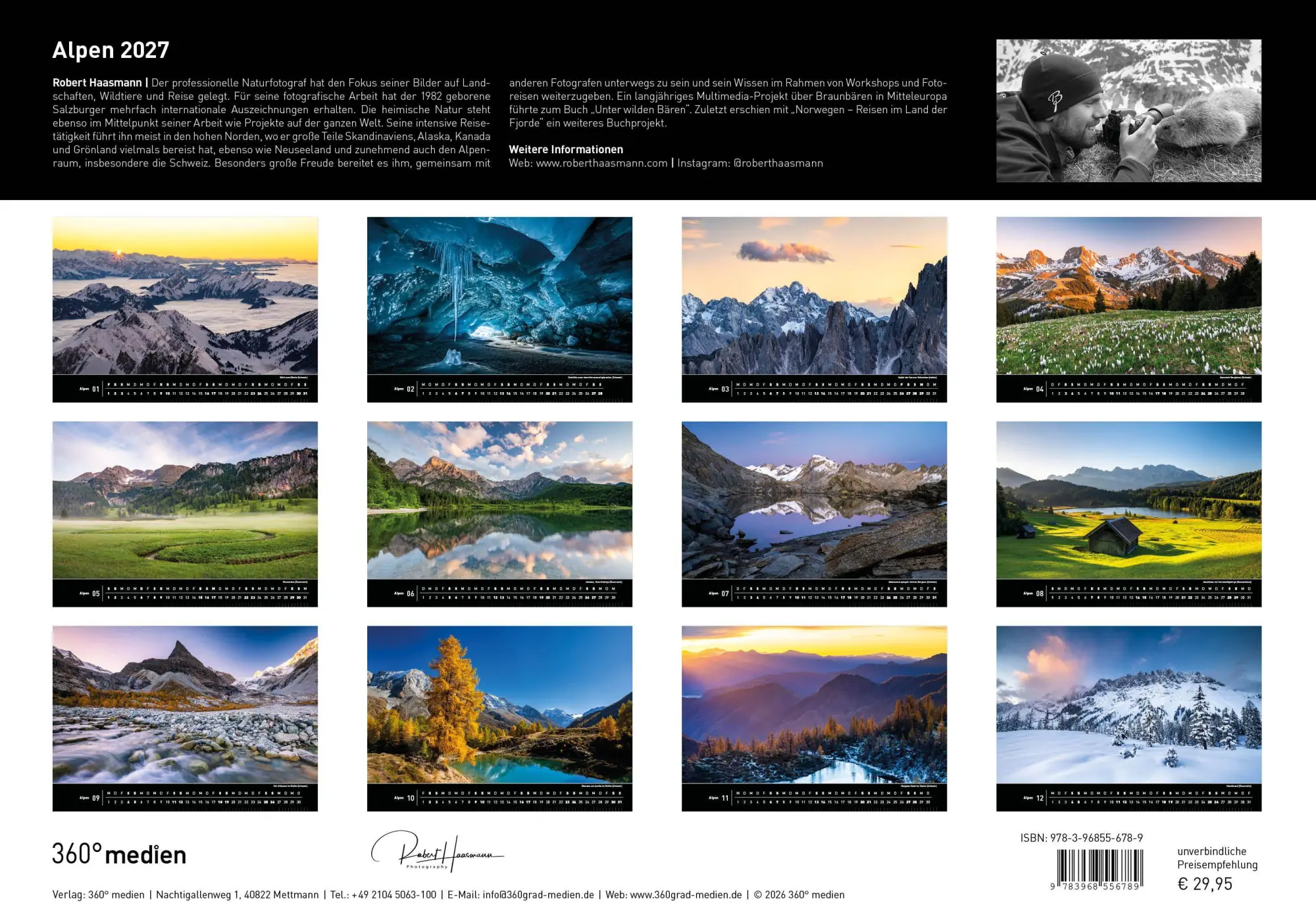 Bild: 9783968556789 | Alpen Premiumkalender 2027 | Robert Haasmann | Kalender | 14 S. | 2027
