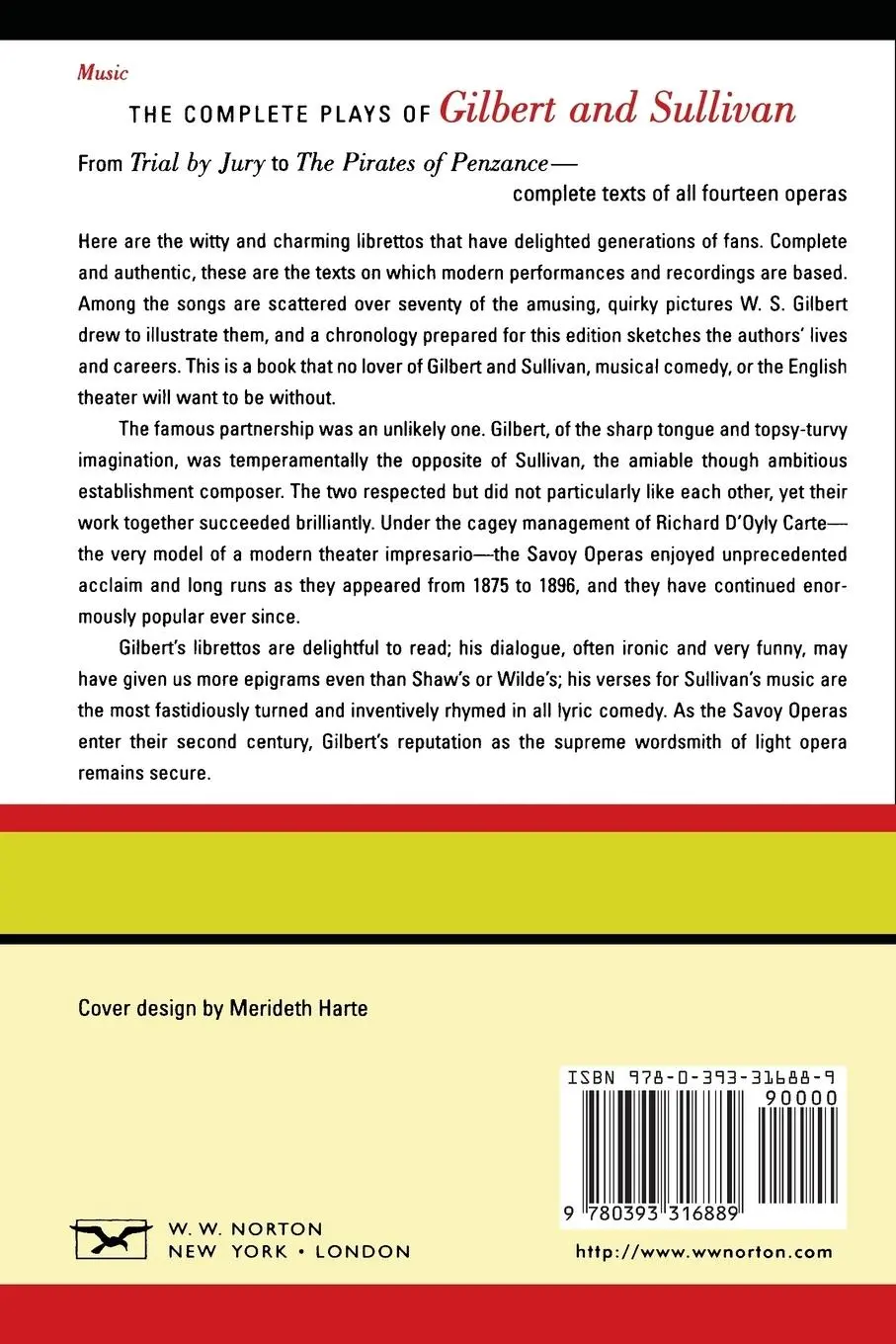 Rückseite: 9780393316889 | Complete Plays of Gilbert and Sullivan (Revised) | Gilbert (u. a.)