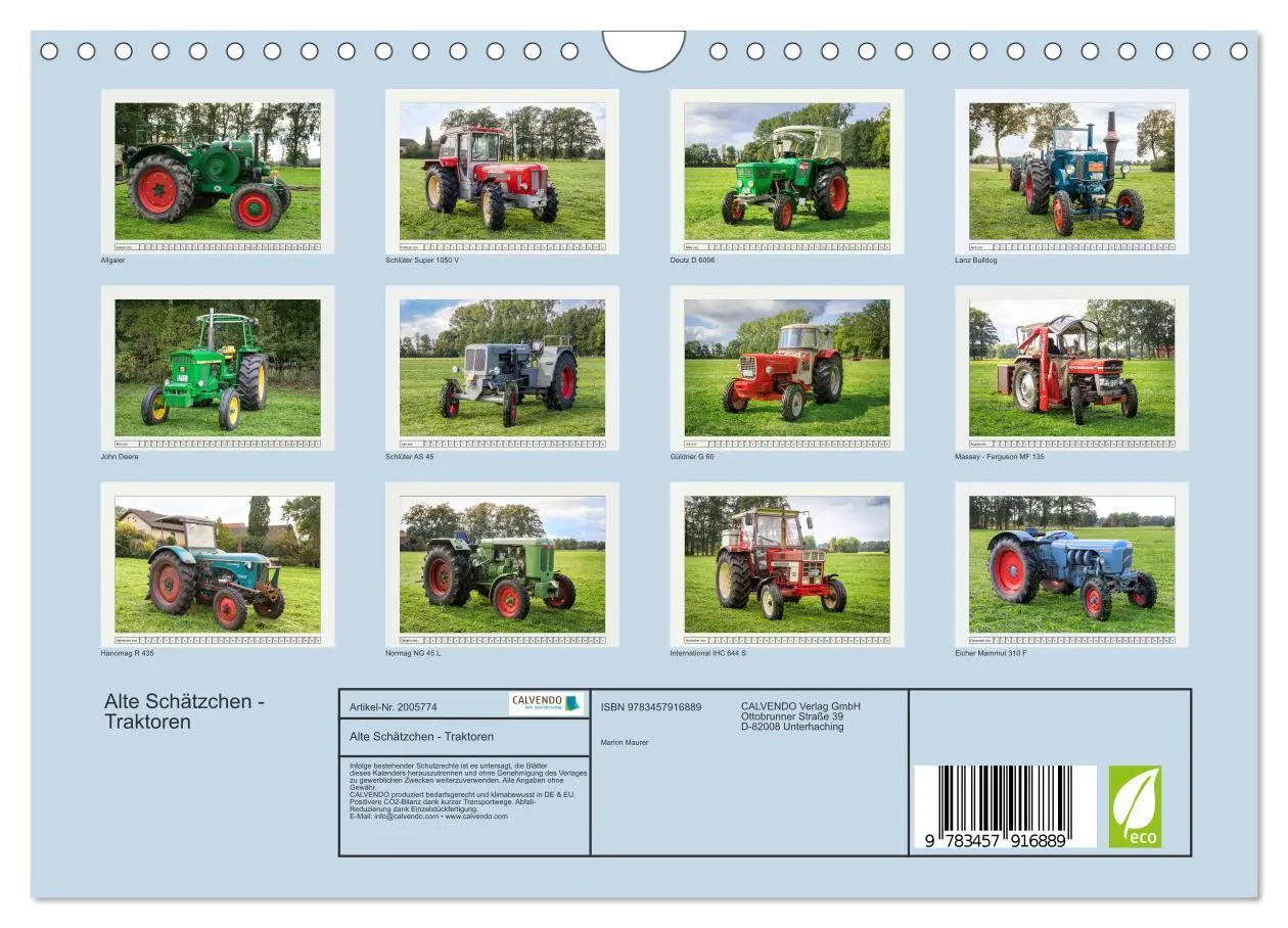 Bild: 9783457916889 | Alte Schätzchen - Traktoren (Wandkalender 2026 DIN A4 quer),...