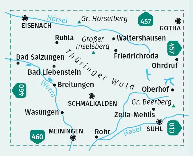 Bild: 9783991216889 | KOMPASS Wanderkarte 812 Westlicher Naturpark Thüringer Wald 1:50.000