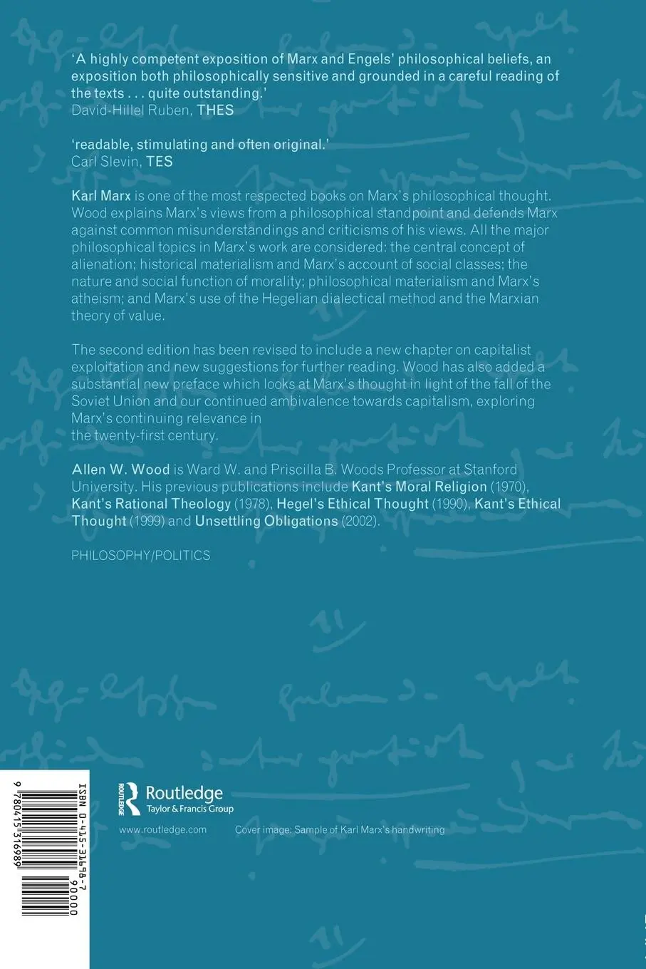 Rückseite: 9780415316989 | Karl Marx | Wood Allen | Taschenbuch | Einband - flex.(Paperback)