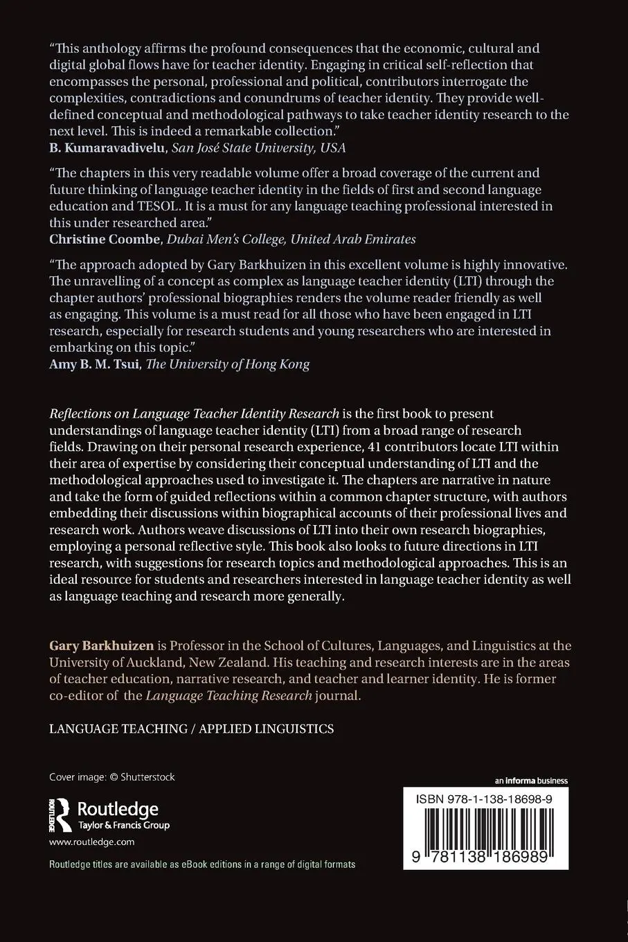 Rückseite: 9781138186989 | Reflections on Language Teacher Identity Research | Gary Barkhuizen