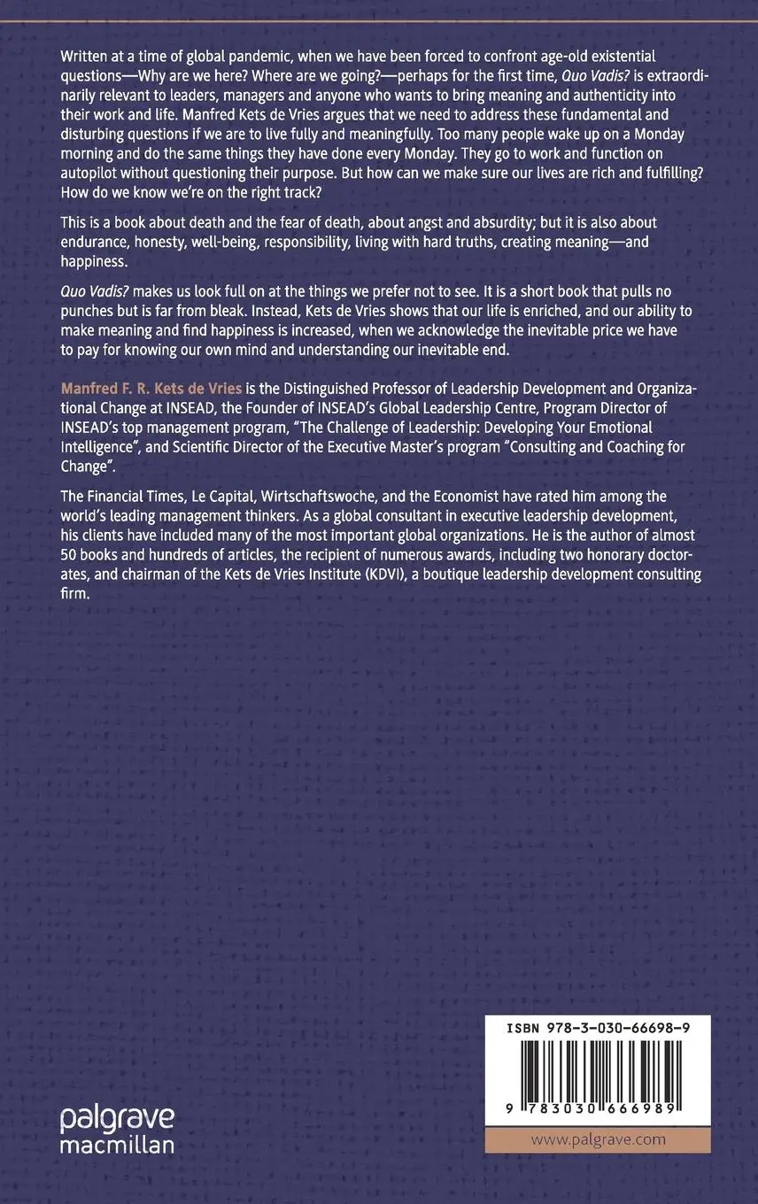 Rückseite: 9783030666989 | Quo Vadis? | The Existential Challenges of Leaders | Vries | Buch