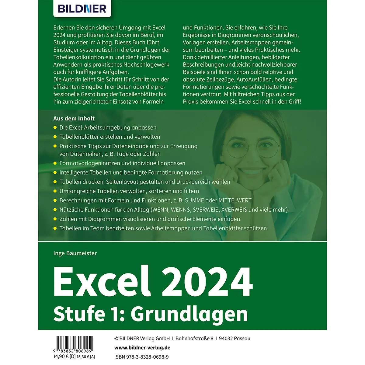 Rückseite: 9783832806989 | Excel 2024 - Stufe 1: Grundlagen | Inge Baumeister | Taschenbuch