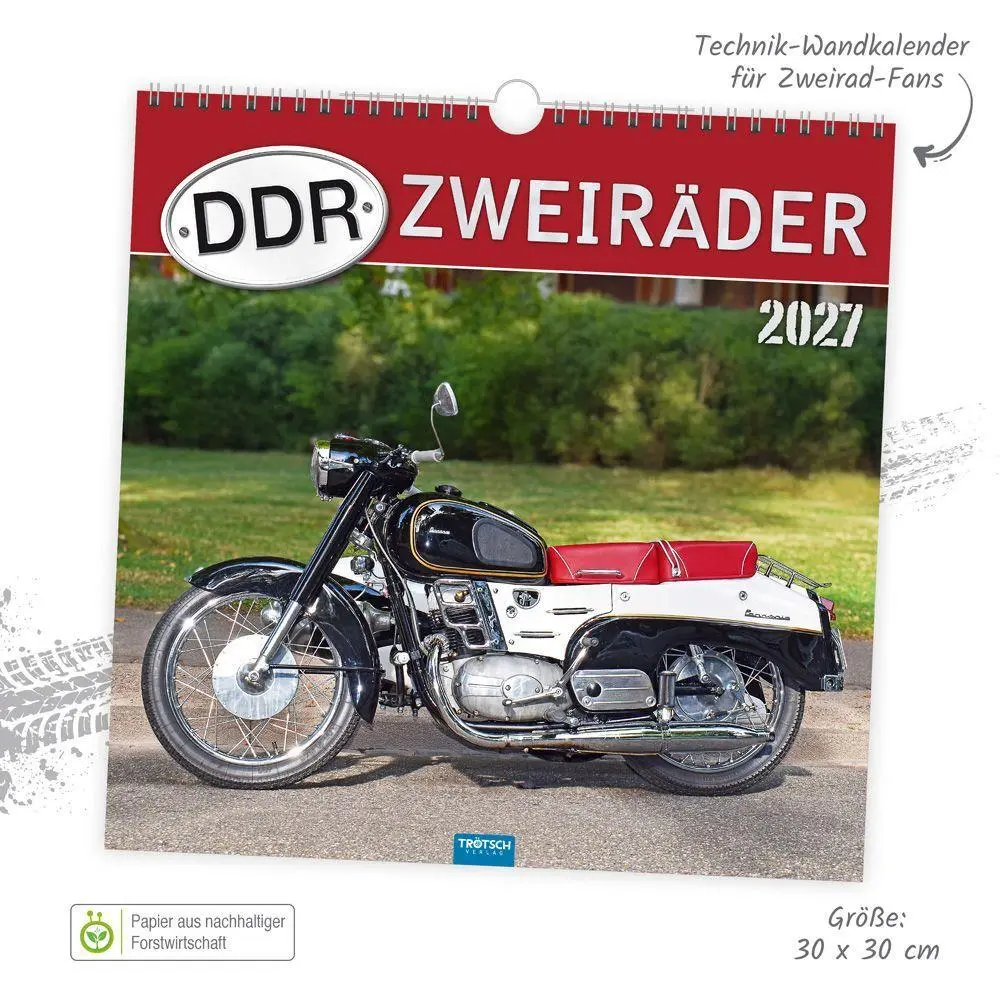 Bild: 9783988026989 | TRÖTSCH - Technikkalender DDR-Zweiräder 2027 | KG | Kalender | 24 S.