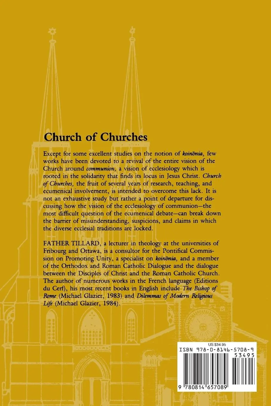 Rückseite: 9780814657089 | Church of Churches | The Ecclesiology of Communion | J. M. Tillard