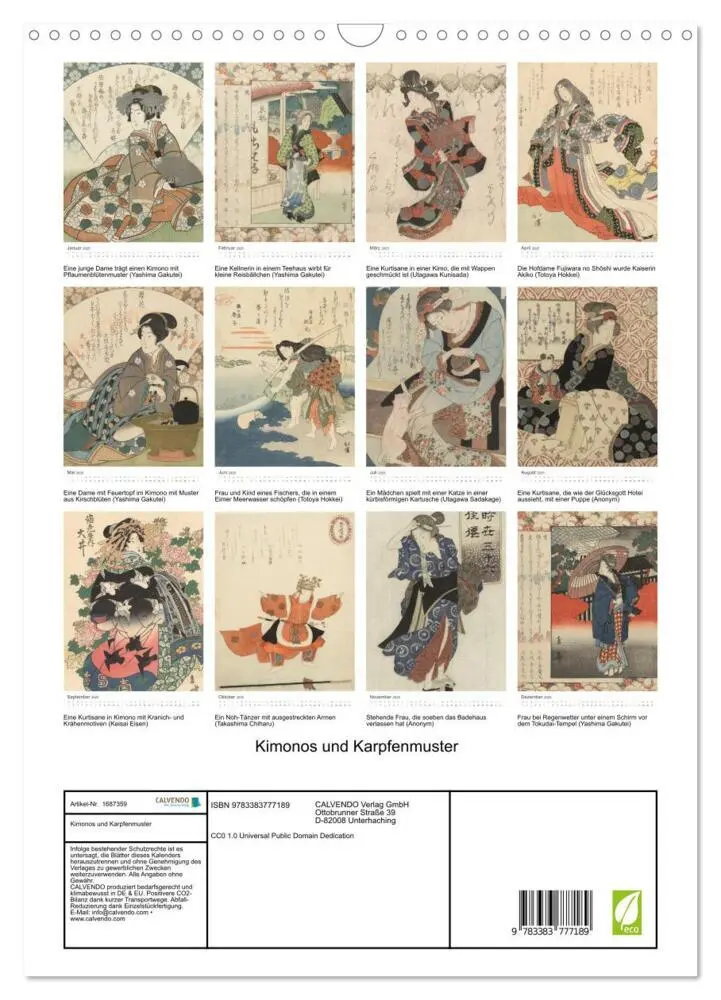 Bild: 9783383777189 | Kimonos und Karpfenmuster (Wandkalender 2025 DIN A3 hoch), CALVENDO...