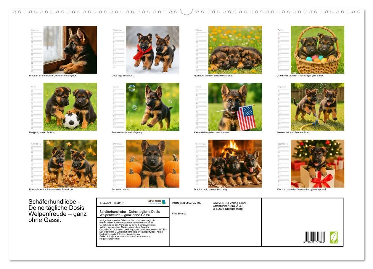 Bild: 9783457647189 | Schäferhundliebe - Deine tägliche Dosis Welpenfreude - ganz ohne...