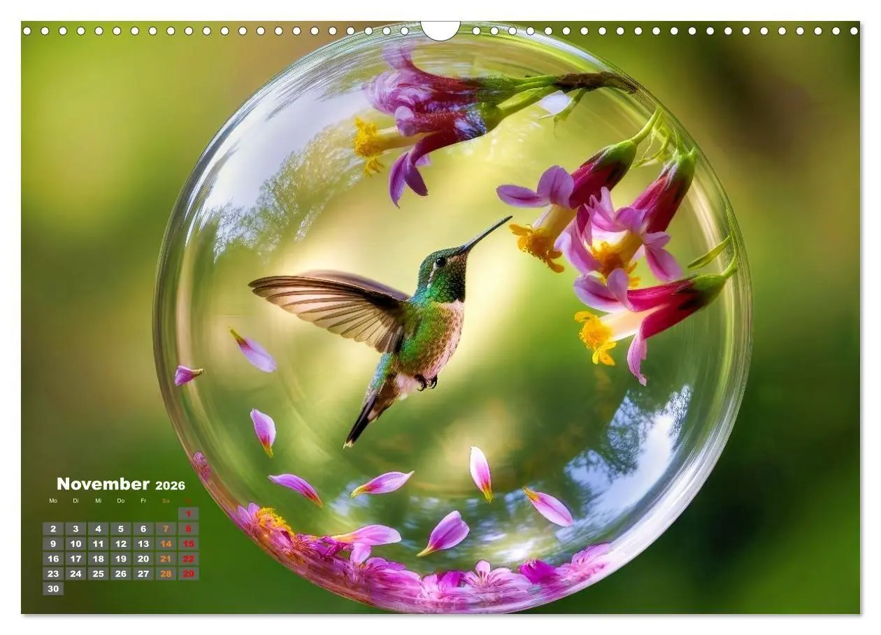 Bild: 9783516667189 | Kolibri in der Glaskugel (Wandkalender 2026 DIN A3 quer), CALVENDO...