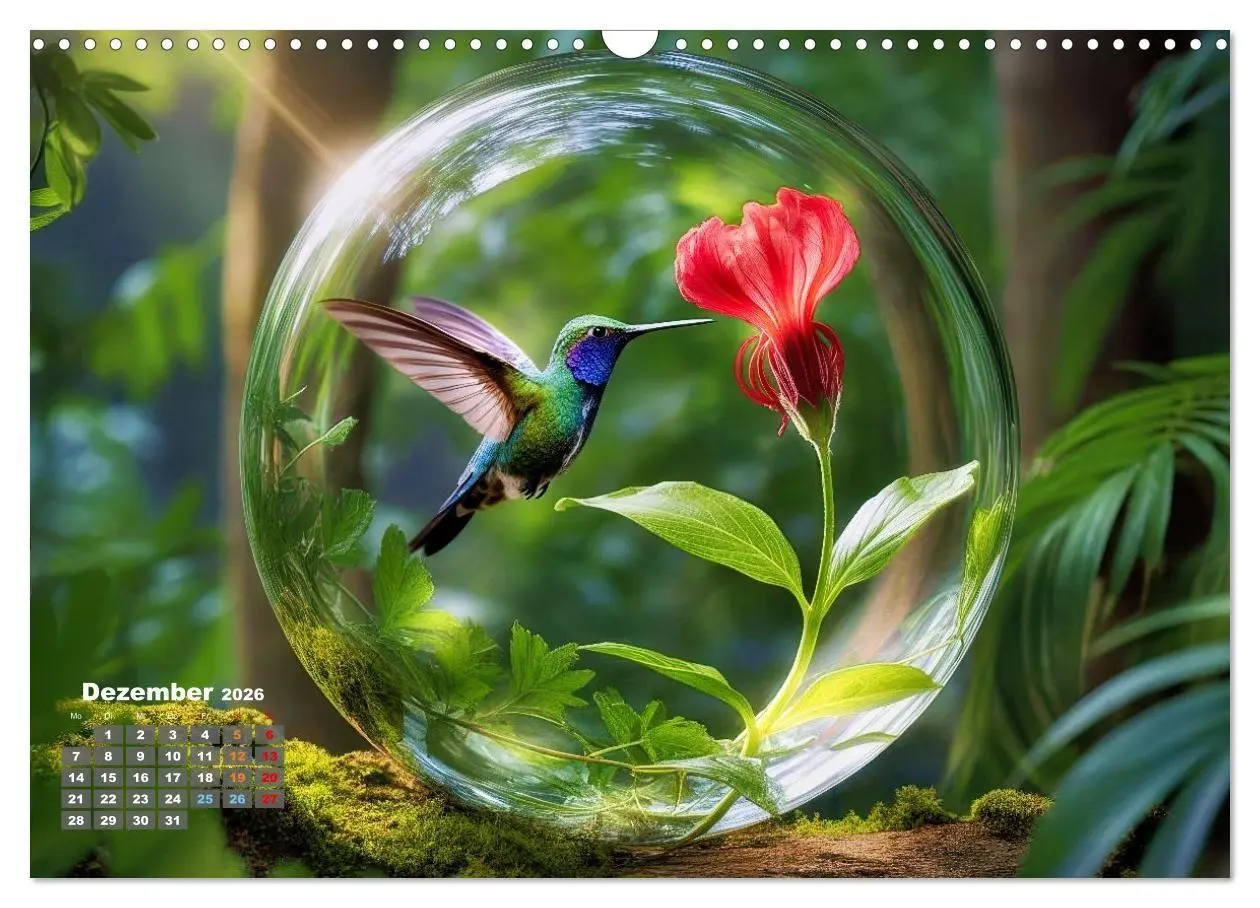 Bild: 9783516667189 | Kolibri in der Glaskugel (Wandkalender 2026 DIN A3 quer), CALVENDO...