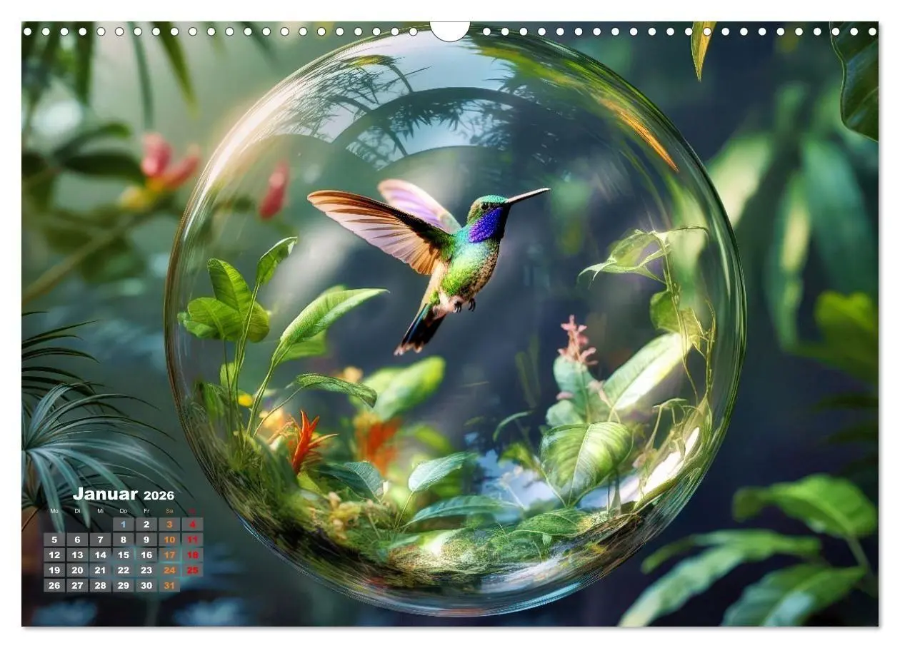 Bild: 9783516667189 | Kolibri in der Glaskugel (Wandkalender 2026 DIN A3 quer), CALVENDO...
