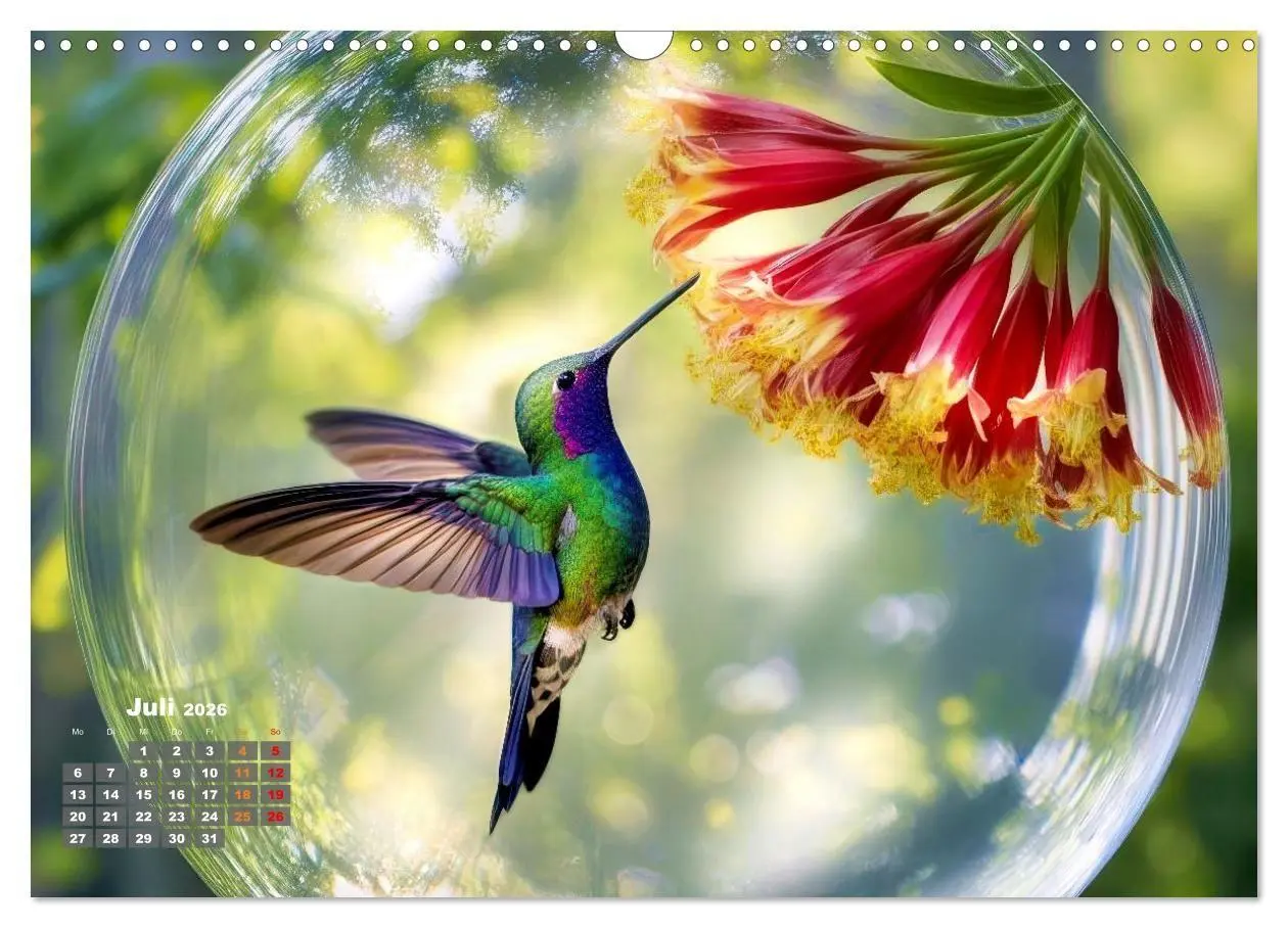 Bild: 9783516667189 | Kolibri in der Glaskugel (Wandkalender 2026 DIN A3 quer), CALVENDO...