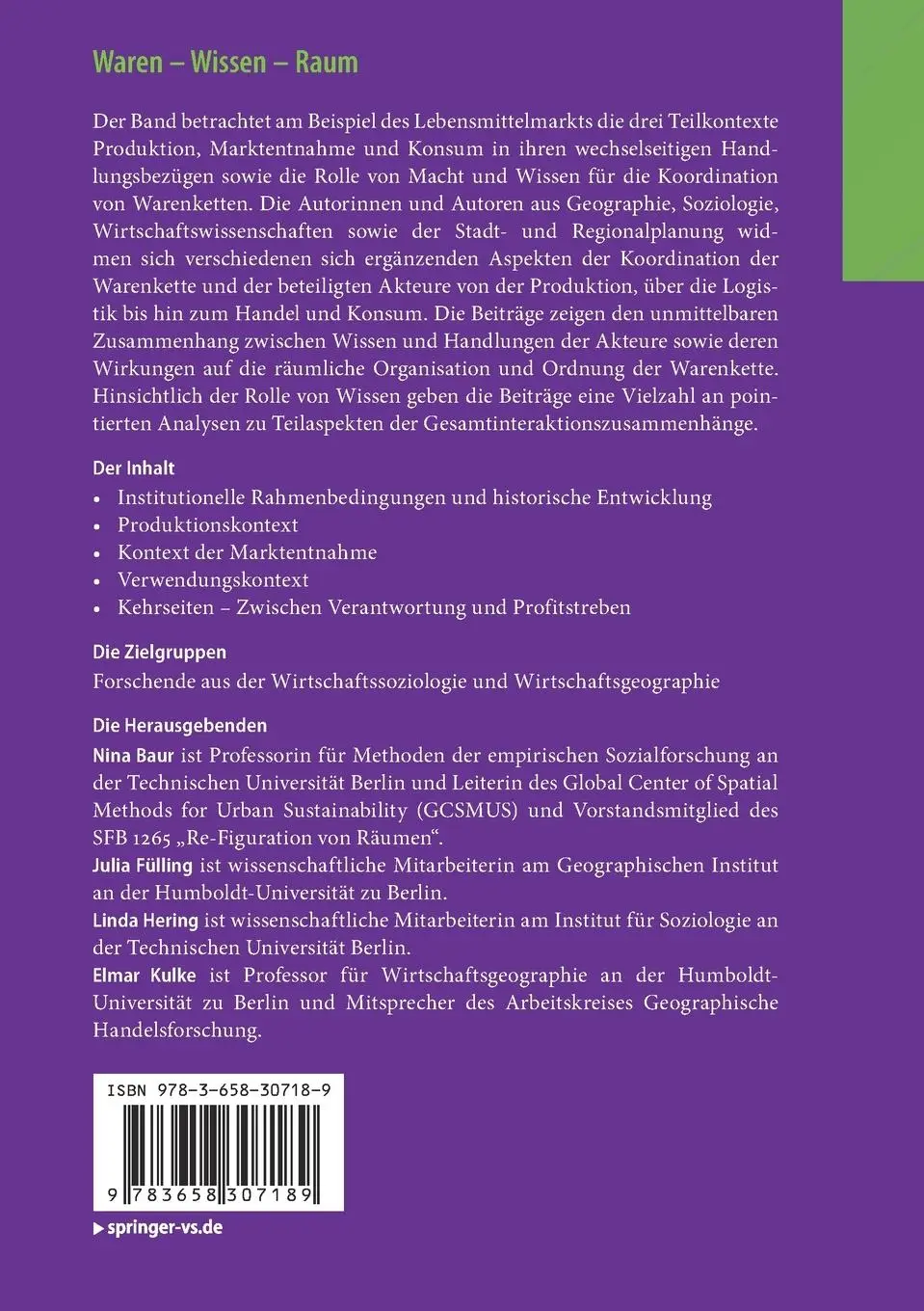 Rückseite: 9783658307189 | Waren - Wissen - Raum | Nina Baur (u. a.) | Taschenbuch | xiii | 2020