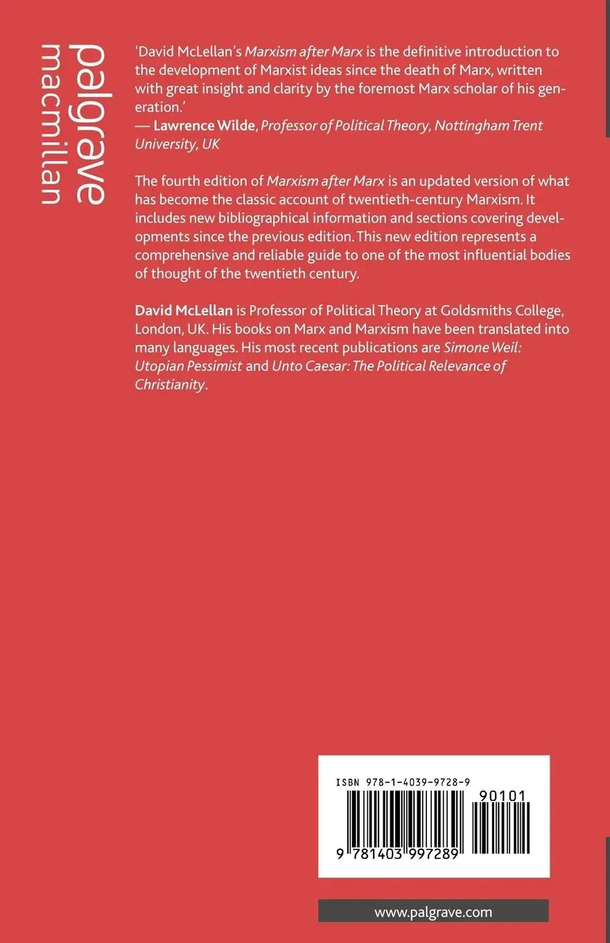 Rückseite: 9781403997289 | Marxism After Marx | David Mclellan | Taschenbuch | xiii | Englisch