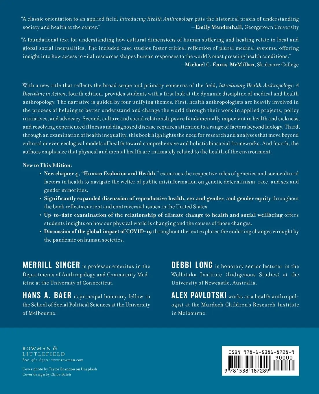 Rückseite: 9781538187289 | Introducing Health Anthropology | A Discipline in Action | Taschenbuch