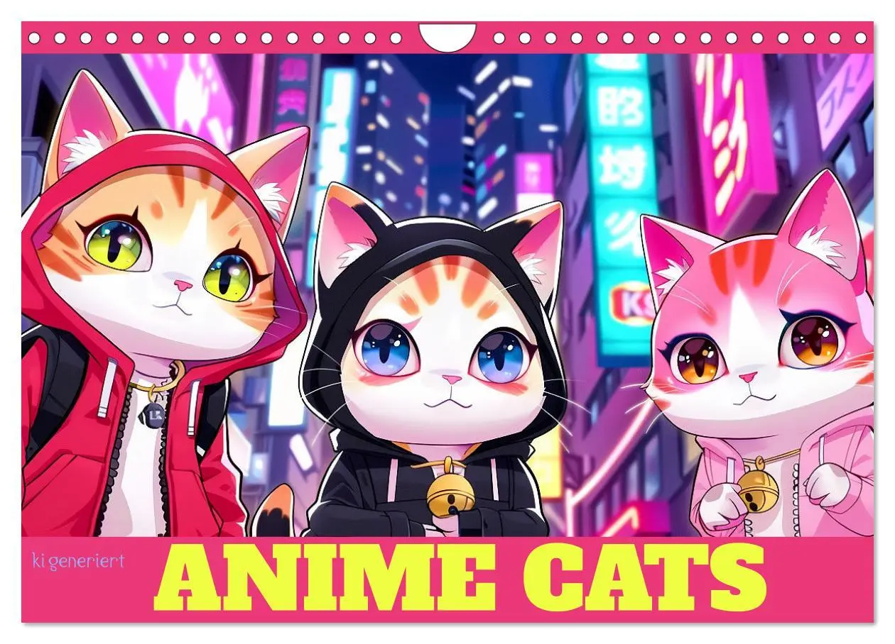 Cover: 9783457327289 | Anime Cats (Wandkalender 2026 DIN A4 quer), CALVENDO Monatskalender