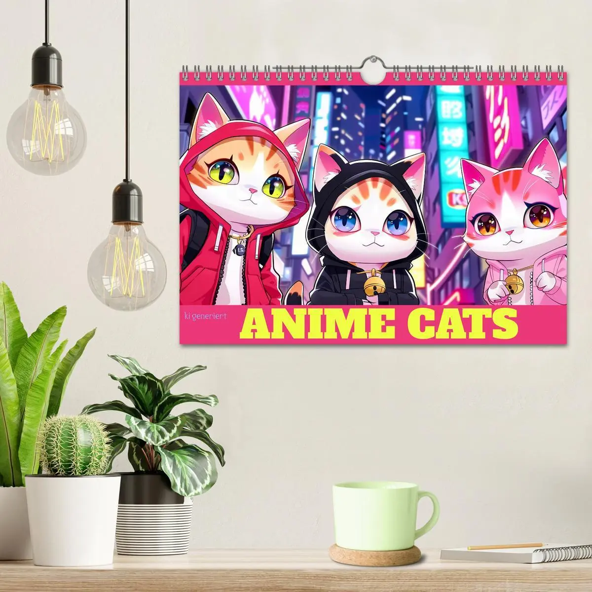 Bild: 9783457327289 | Anime Cats (Wandkalender 2026 DIN A4 quer), CALVENDO Monatskalender