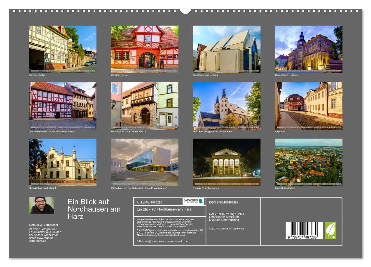 Bild: 9783457497289 | Ein Blick auf Nordhausen am Harz (hochwertiger Premium Wandkalender...