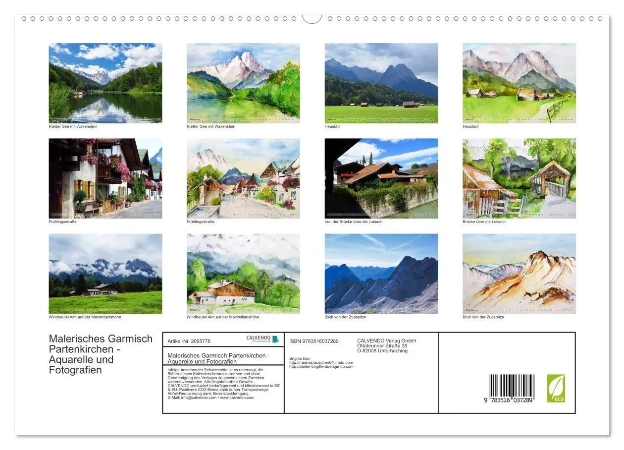 Bild: 9783516037289 | Malerisches Garmisch Partenkirchen - Aquarelle und Fotografien...