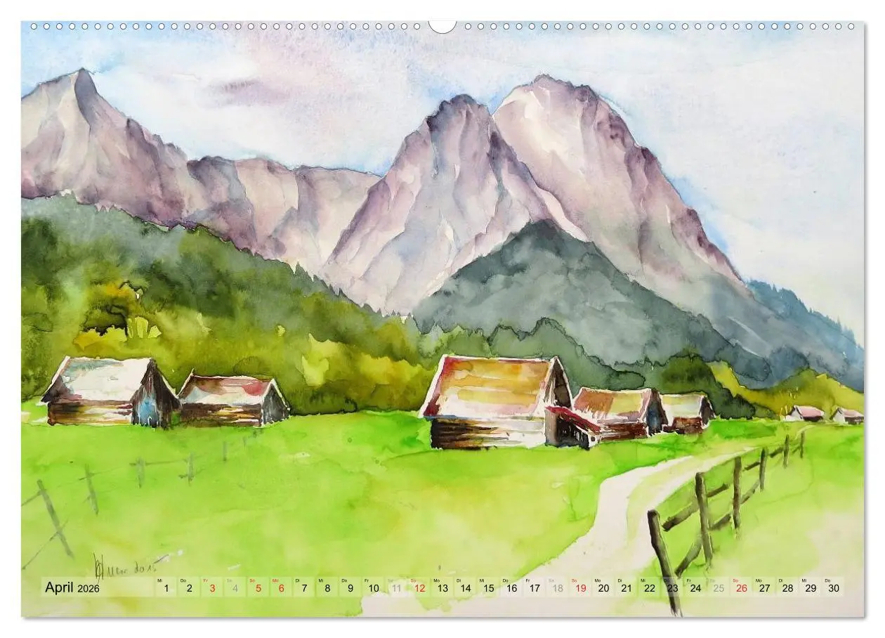 Bild: 9783516037289 | Malerisches Garmisch Partenkirchen - Aquarelle und Fotografien...