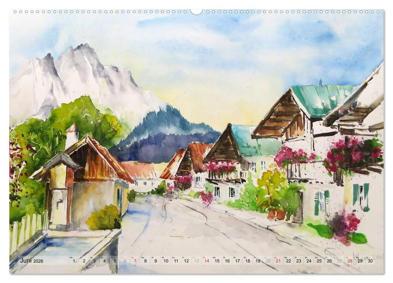 Bild: 9783516037289 | Malerisches Garmisch Partenkirchen - Aquarelle und Fotografien...