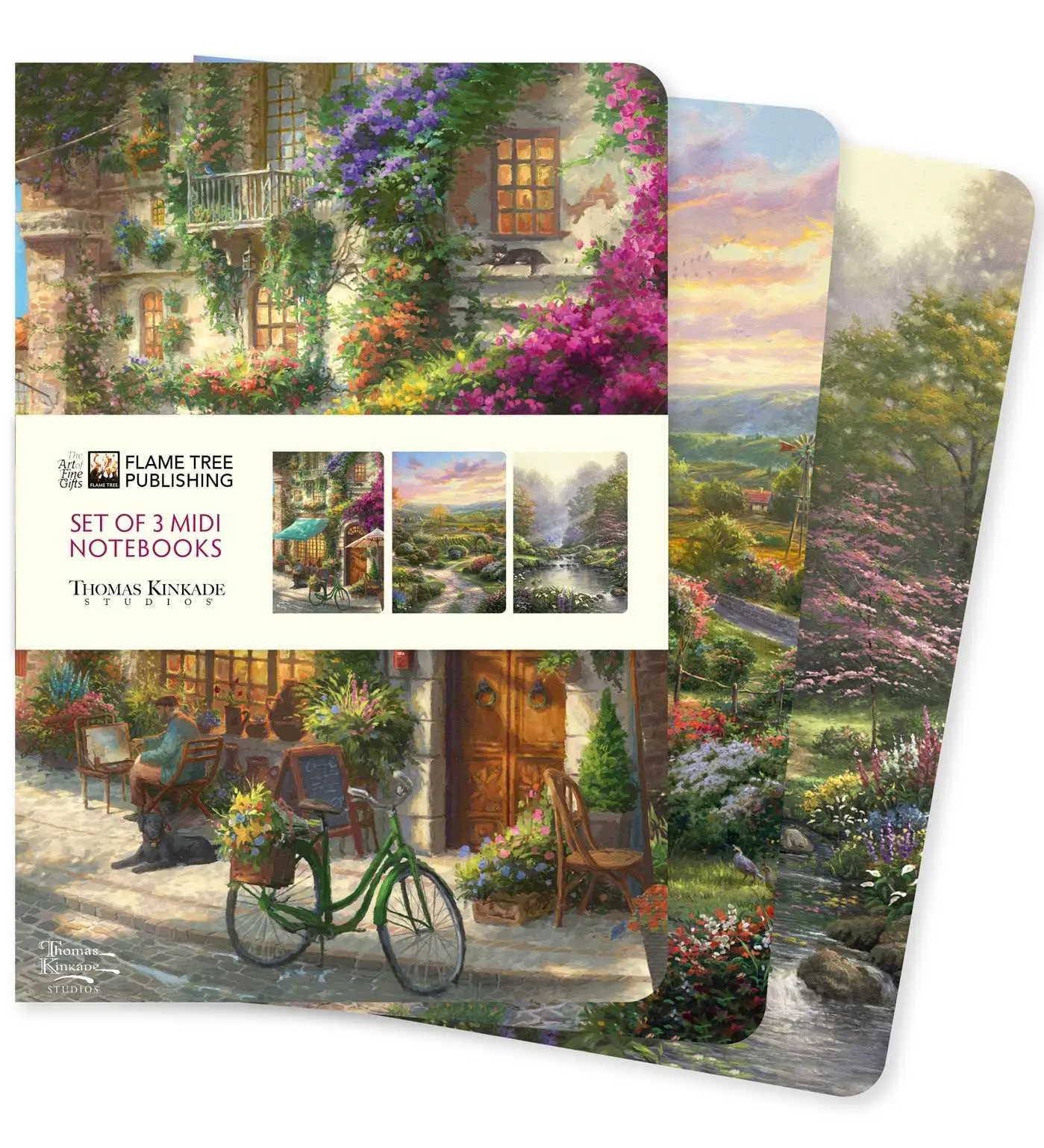 Cover: 9781835627389 | Thomas Kinkade Set of 3 MIDI Notebooks | Flame Tree Publishing | Buch
