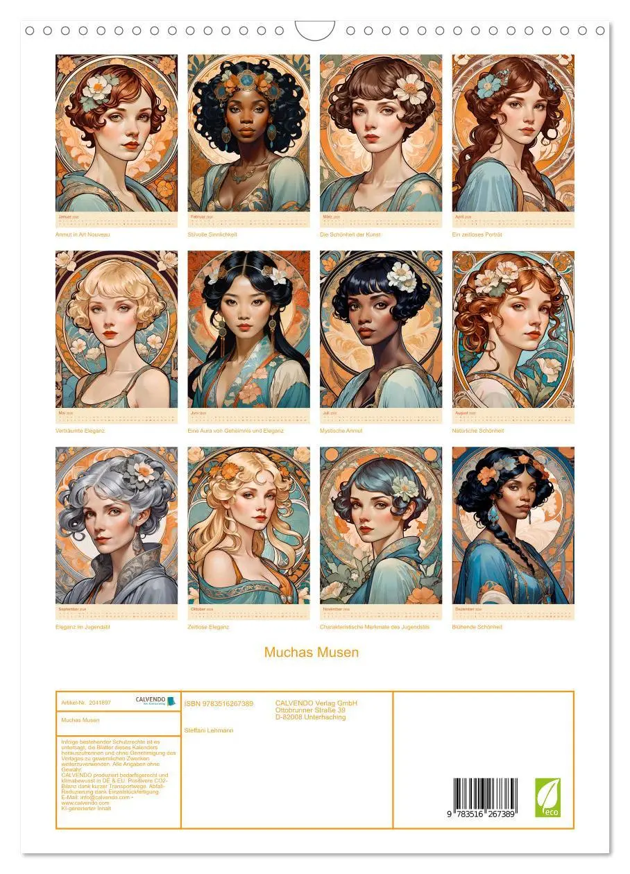 Bild: 9783516267389 | Muchas Musen (Wandkalender 2026 DIN A3 hoch), CALVENDO Monatskalender