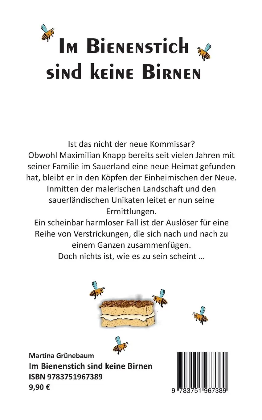 Rückseite: 9783751967389 | Im Bienenstich sind keine Birnen | Sorpeseekrimi | Martina Grünebaum