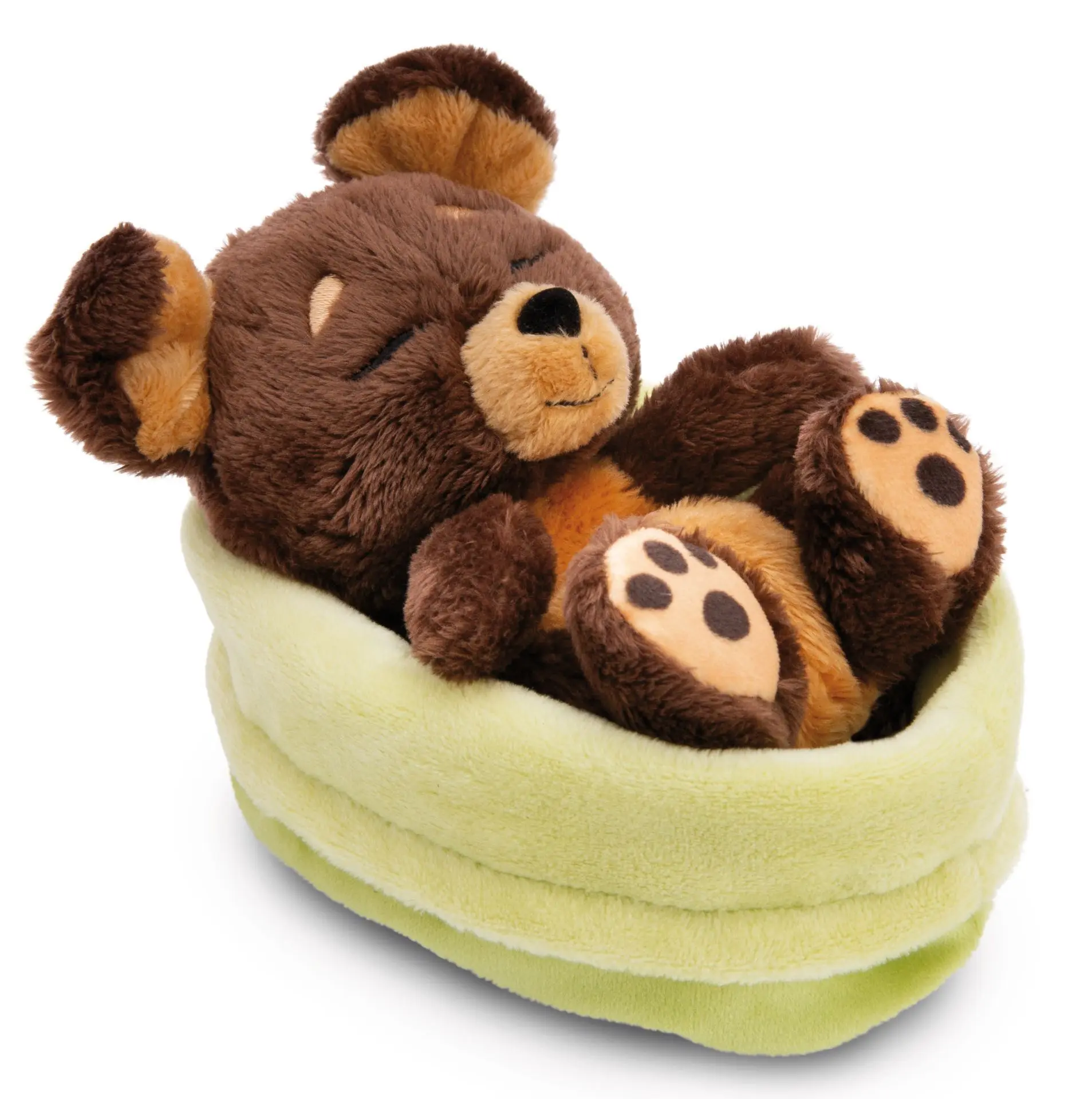 Cover: 4012390497489 | Nici 49748 Kuscheltier Hund braun 12cm schlafend im Körbchen | 49748