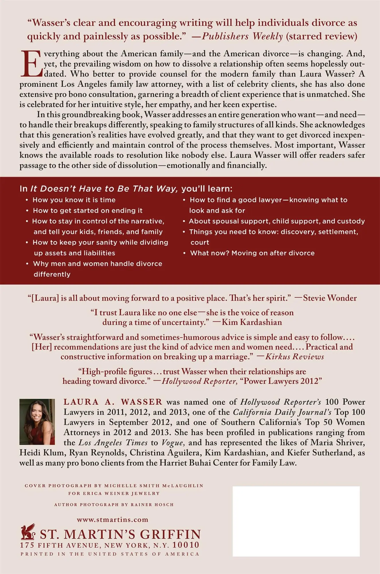 Rückseite: 9781250047489 | IT DOESN'T HAVE TO BE THAT WAY | Laura A. Wasser | Taschenbuch | 2014