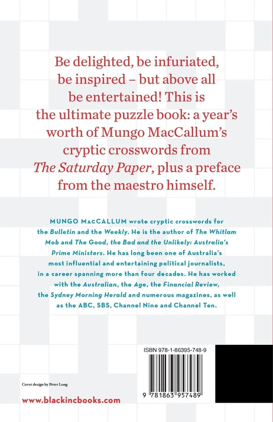 Rückseite: 9781863957489 | Mungo's Cryptic Crosswords | From The Saturday Paper | Mungo MacCallum