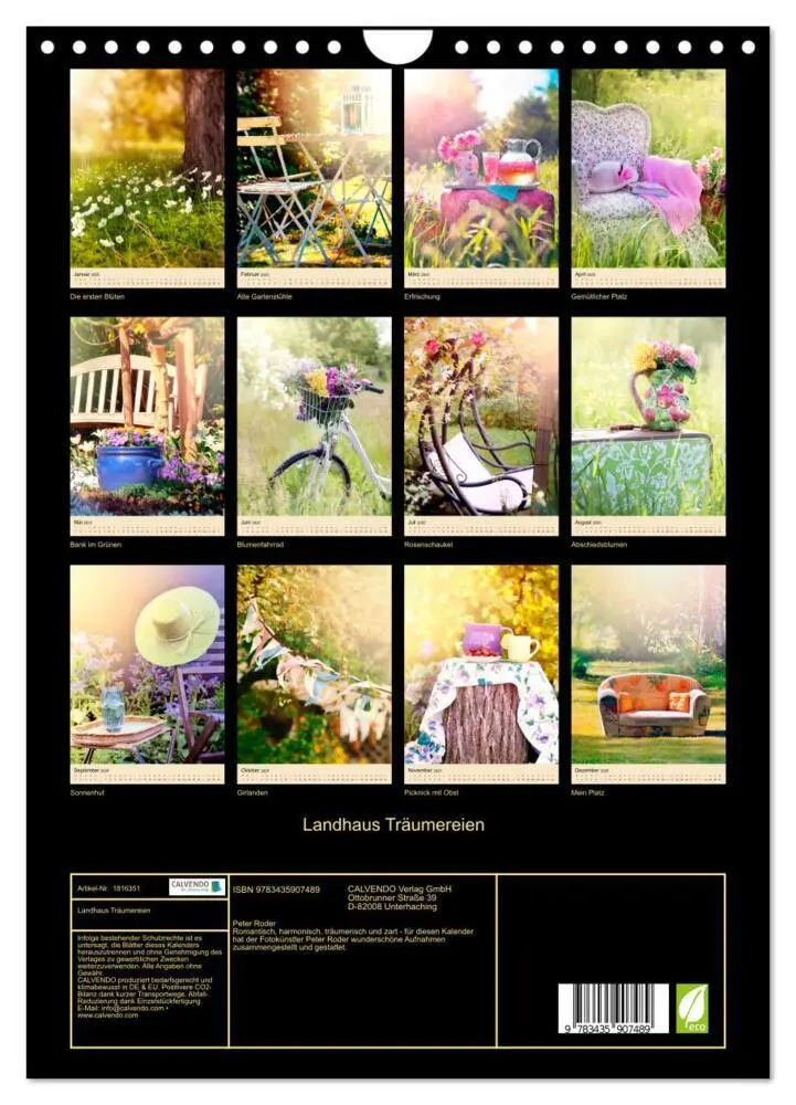Bild: 9783435907489 | Landhaus Träumereien (Wandkalender 2025 DIN A4 hoch), CALVENDO...