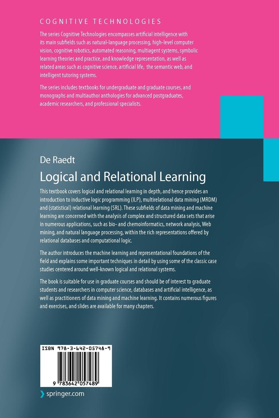 Rückseite: 9783642057489 | Logical and Relational Learning | Luc De Raedt | Taschenbuch | xv
