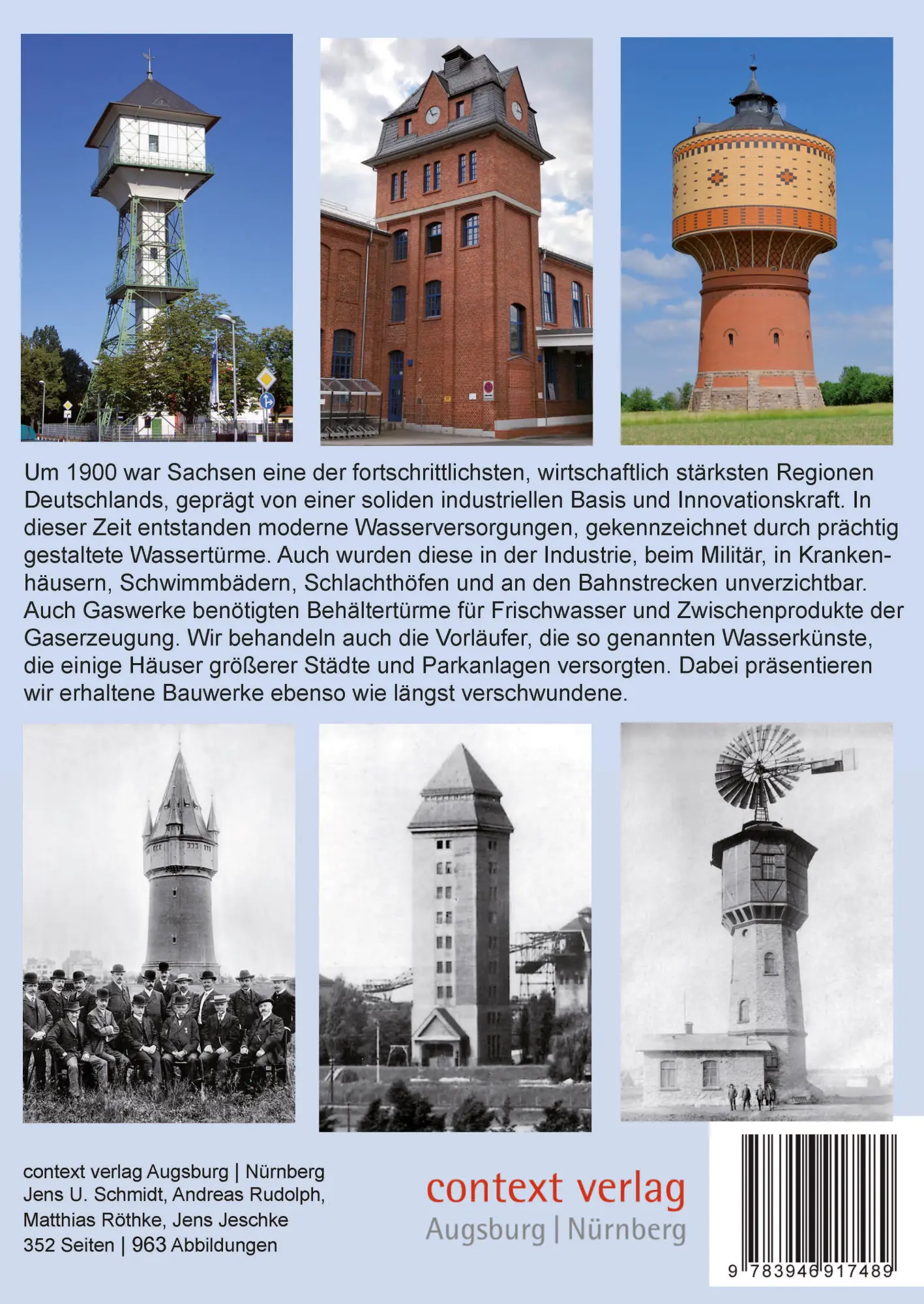 Rückseite: 9783946917489 | Wassertürme in Sachsen | Jens U. Schmidt (u. a.) | Taschenbuch | 2025