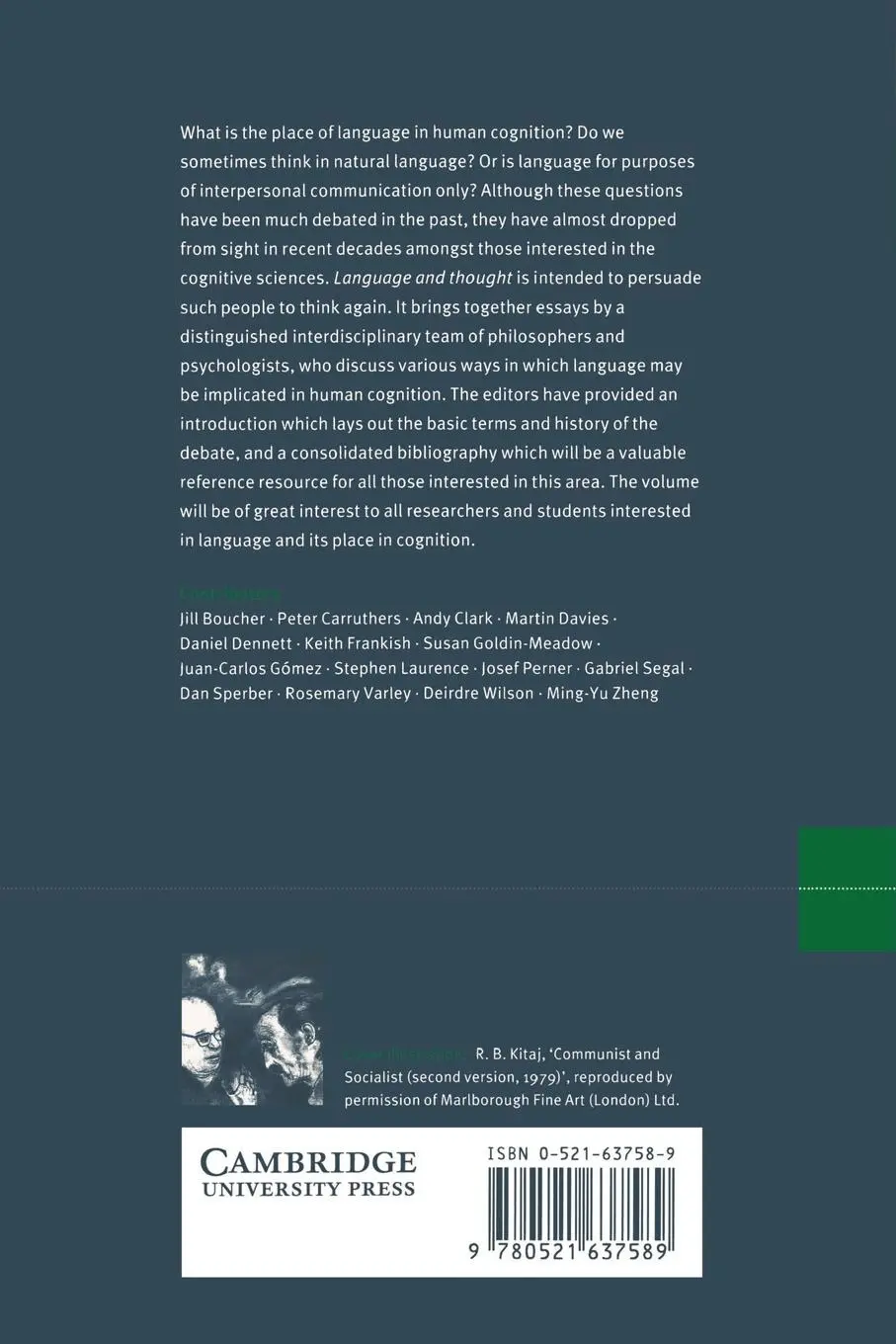 Rückseite: 9780521637589 | Language and Thought | Interdisciplinary Themes | Carruthers (u. a.)