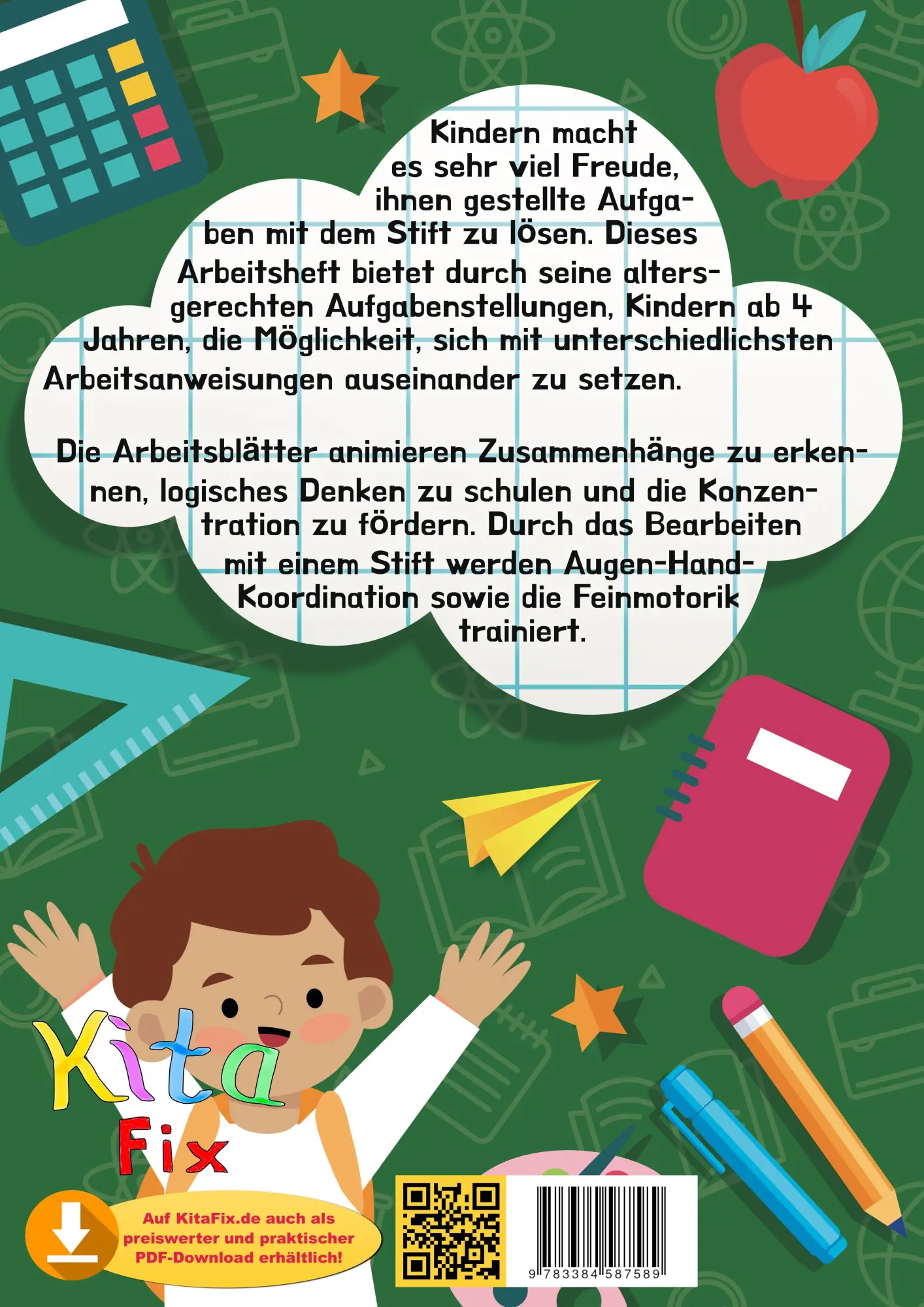 Rückseite: 9783384587589 | KitaFix-Kreativ: Arbeitsblätter Einschulung (50 Ideen für Vorschule...